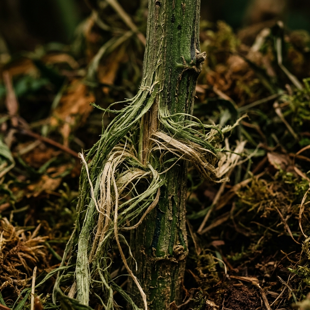 Hemp fibers and stalks details