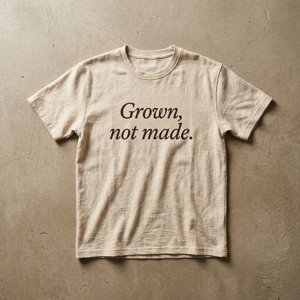 Raw unbleached organic hemp garment texture